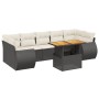 Set Divani da Giardino con Cuscini 8 pz Nero in Polyrattan