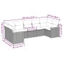 Set Divani da Giardino con Cuscini 7pz Nero Polyrattan