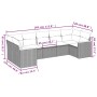 Set Divani da Giardino 7 pz con Cuscini Grigio in Polyrattan