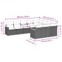 Set Divano da Giardino 10 pz con Cuscini Grigio in Polyrattan