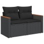 Set Divani da Giardino 11 pz con Cuscini in Polyrattan Nero