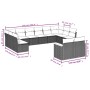 Set Divani da Giardino 13 pz con Cuscini Grigio in Polyrattan