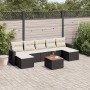 Set Divani da Giardino con Cuscini 8 pz Nero in Polyrattan