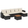 Set Divani da Giardino con Cuscini 8 pz Nero in Polyrattan