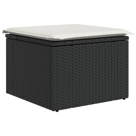 Set Divani da Giardino con Cuscini 8 pz Nero in Polyrattan