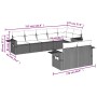 Set Divano da Giardino 8 pz con Cuscini Grigio in Polyrattan