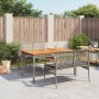 Set da Pranzo da Giardino 3 pz con Cuscini in Polyrattan Grigio