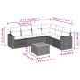 Set Divani da Giardino con Cuscini 7pz Nero Polyrattan