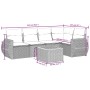 Set Divano da Giardino 6 pz con Cuscini Grigio in Polyrattan