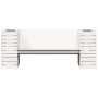 Panchina con Fioriera Bianca 167,5x60x65 cm Legno Massello Pino