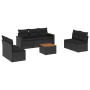 Set Divani da Giardino con Cuscini 8 pz Nero in Polyrattan