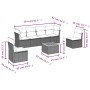 Set Divani da Giardino con Cuscini 7pz Nero Polyrattan