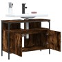 Mobile Lavabo Bagno Rovere Fumo 80x30x60 cm Legno Multistrato