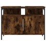 Mobile Lavabo Bagno Rovere Fumo 80x30x60 cm Legno Multistrato