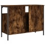 Mobile Lavabo Bagno Rovere Fumo 80x30x60 cm Legno Multistrato