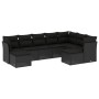 Set Divani da Giardino 9 pz con Cuscini Nero in Polyrattan