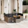 Set Divani da Giardino 7 pz con Cuscini Grigio in Polyrattan