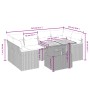 Set Divani da Giardino 7 pz con Cuscini Grigio in Polyrattan