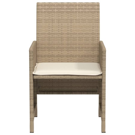 Set da Bistrò 3 pz con Cuscini Beige in Polyrattan