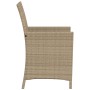 Set da Bistrò 3 pz con Cuscini Beige in Polyrattan