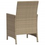 Set da Bistrò 3 pz con Cuscini Beige in Polyrattan