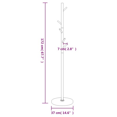 Appendiabiti Nero 172 cm in Ferro Verniciato a Polvere