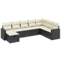 Set Divani da Giardino con Cuscini 8 pz Nero in Polyrattan