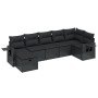 Set Divani da Giardino con Cuscini 7pz Nero Polyrattan