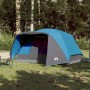 Tenda da Campeggio con Portico per 4 Persone Blu Impermeabile