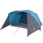 Tenda da Campeggio con Portico per 4 Persone Blu Impermeabile