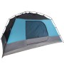 Tenda da Campeggio con Portico per 4 Persone Blu Impermeabile