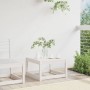 Poggiapiedi da Giardino Bianco in Legno Massello di Pino