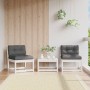 Divani Giardino con Cuscini 2pz Legno Massello di Pino Bianco