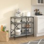 Mobile Cucina Grigio Sonoma 90x40x84 cm Multistrato e Metallo