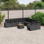 Set Divani da Giardino 11 pz con Cuscini in Polyrattan Nero