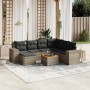 Set Divano da Giardino 8 pz con Cuscini Grigio in Polyrattan