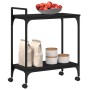 Carrello da Cucina Nero 60,5x31x72,5 cm in Legno Multistrato