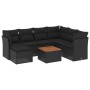 Set Divani da Giardino con Cuscini 8 pz Nero in Polyrattan