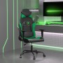 Sedia da Gaming Massaggiante Nero e Verde in Similpelle