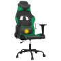 Sedia da Gaming Massaggiante Nero e Verde in Similpelle