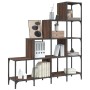 Libreria Rovere Marrone 122x30x132 cm Legno Multistrato Metallo