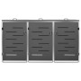 Copribidone per Spazzatura Triplo 207x77,5x112,5cm Acciaio Inox
