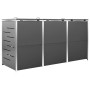 Copribidone per Spazzatura Triplo 207x77,5x112,5cm Acciaio Inox