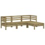 Divano da Giardino 3 Posti con Poggiapiedi Legno Massello Pino