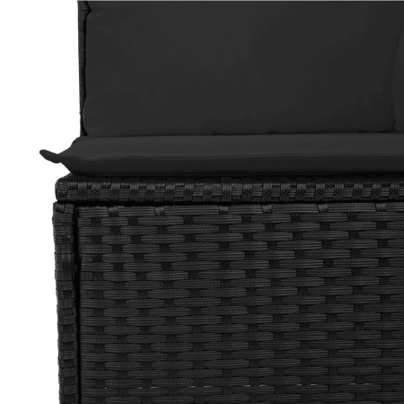 Set Divani da Giardino 11 pz con Cuscini in Polyrattan Nero