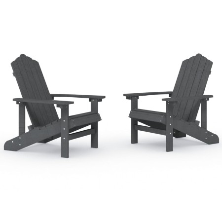 Sedie da Giardino Adirondack 2 pz in HDPE Antracite