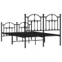 Giroletto con Testiera e Pediera Metallo Nero 120x190 cm
