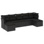 Set Divani da Giardino con Cuscini 7pz Nero Polyrattan