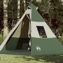 Tenda da Campeggio Tipi per 7 Persone Verde Impermeabile