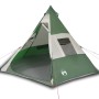 Tenda da Campeggio Tipi per 7 Persone Verde Impermeabile